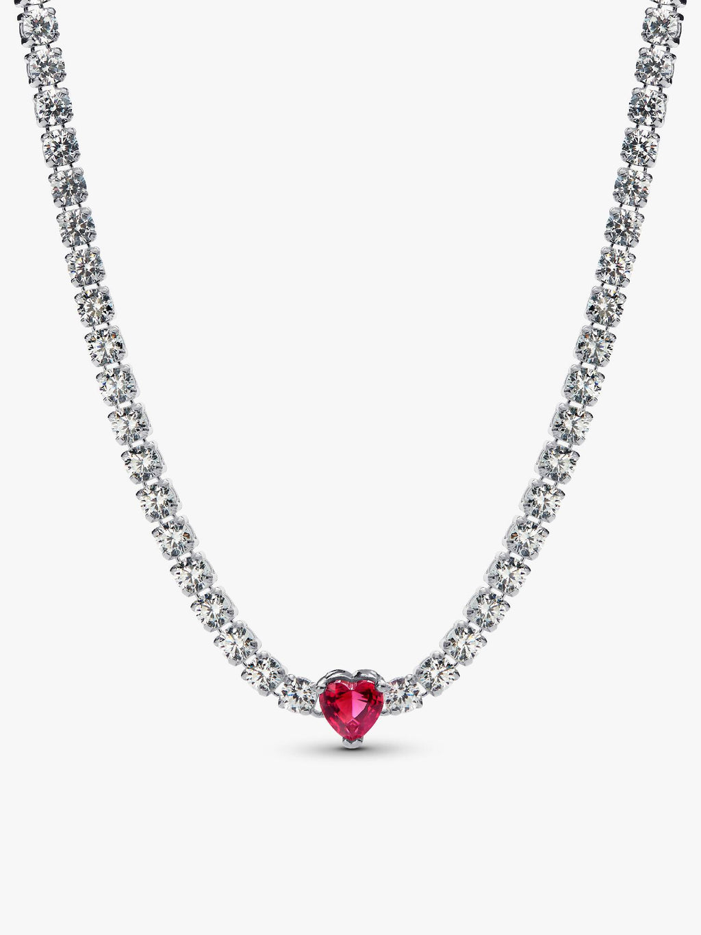 RED HEART TENNIS NECKLACE