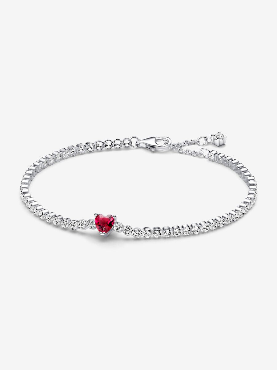 RED HEART TENNIS BRACELET